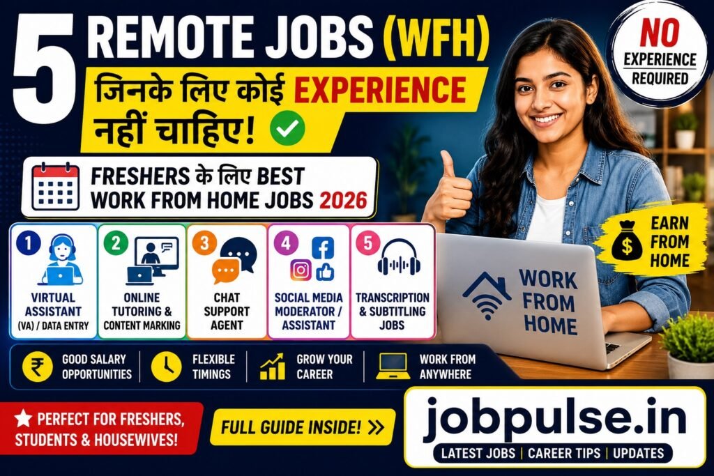 5 WFH Jobs for Freshers 2026