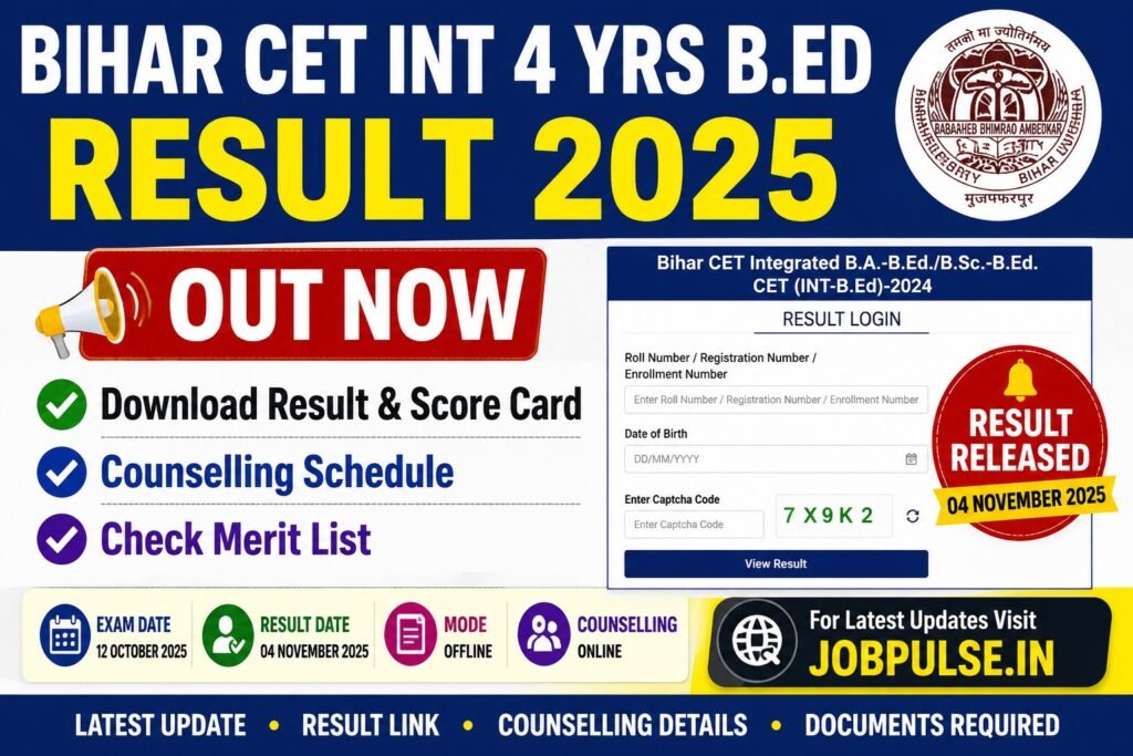 Bihar CET Int 4 Yrs BEd 2025