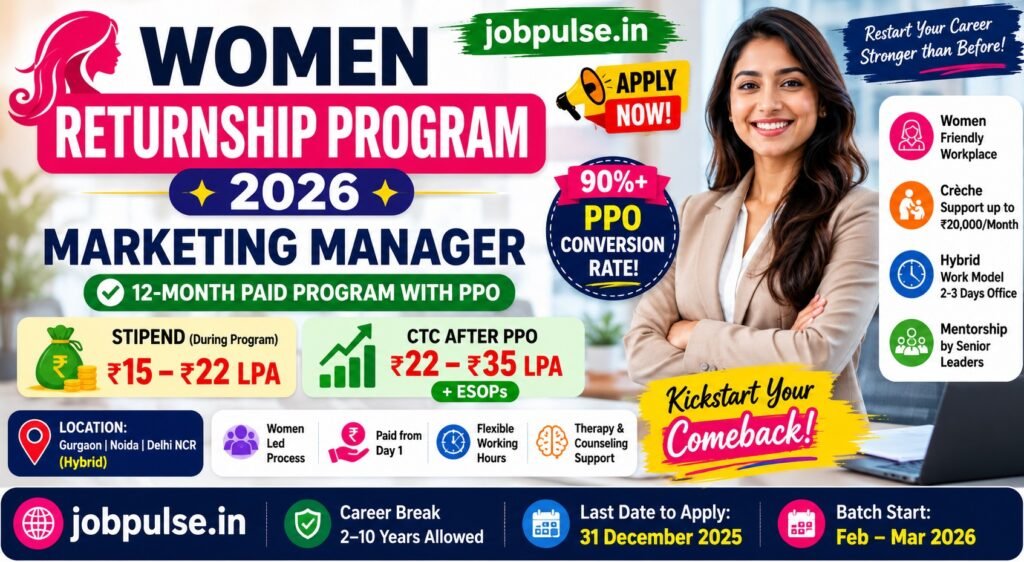 Women Returnship Program 2026