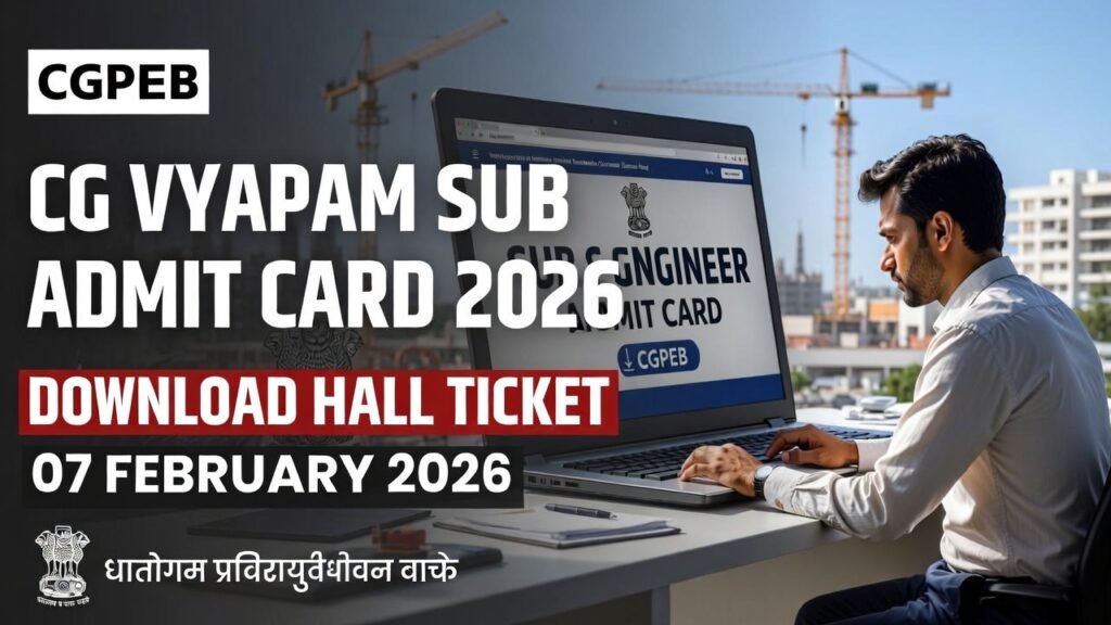 CG Vyapam Sub Engineer Admit Card 2026