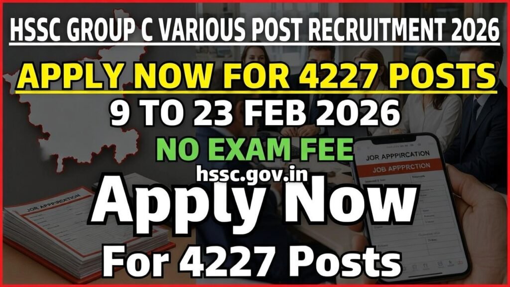 Haryana HSSC Group C Various Posts Recruitment 2026