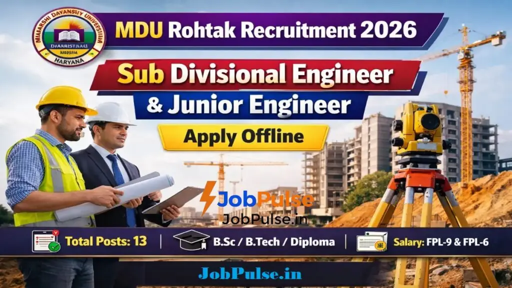 MDU Rohtak Recruitment 2026