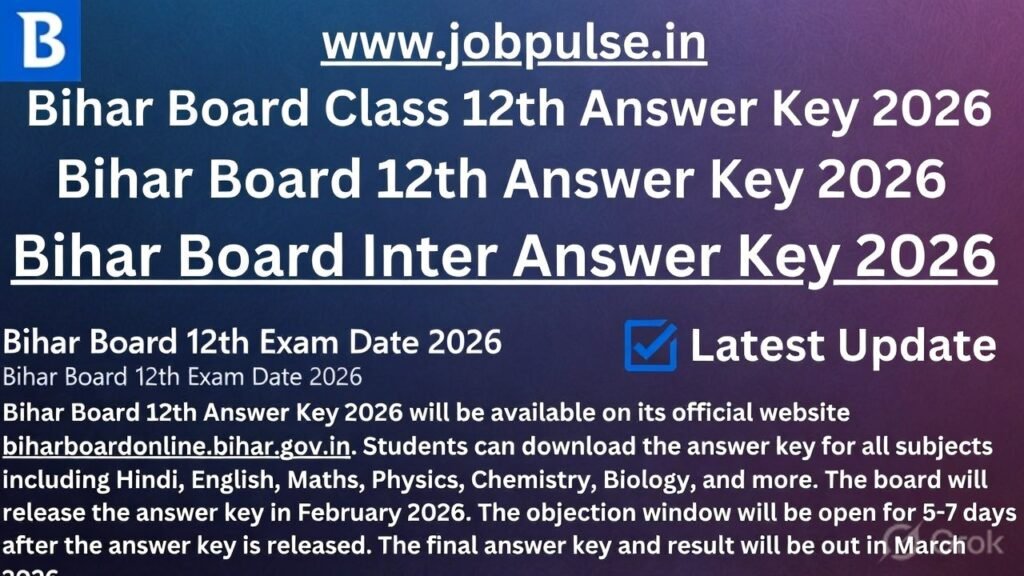 Bihar Board BSEB Class 12th (Inter) Answer Key 2026