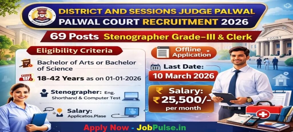 Palwal Court Recruitment 2026 Stenographer & Clerk Offline Form