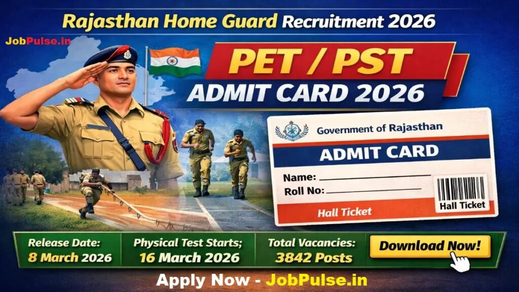 Rajasthan Home Guard PET/PST Physical Test Admit Card 2026 Out Check Now