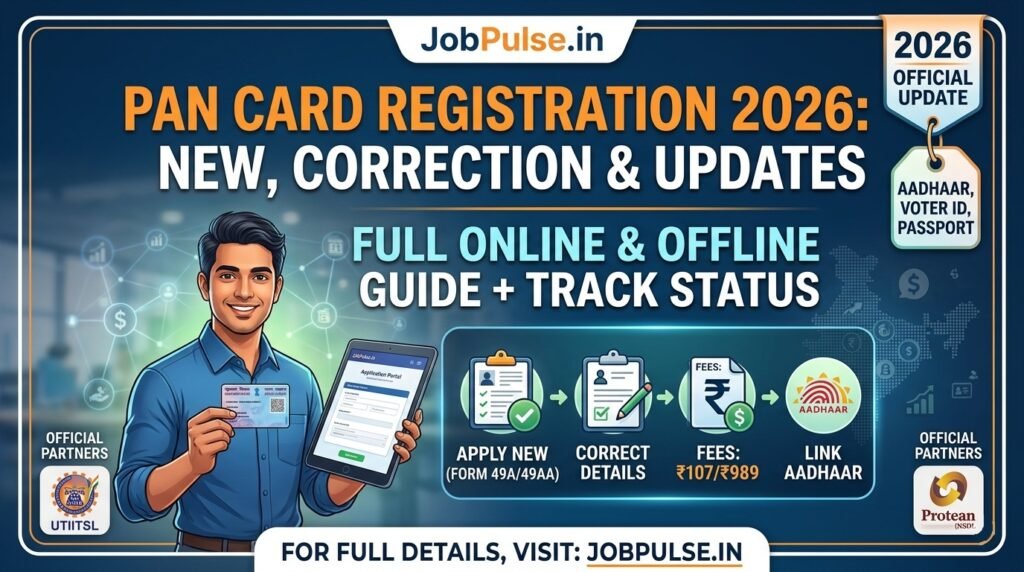 PAN Card Registration, Correction & Other Services 2026: Online/Offline Application Full Guide