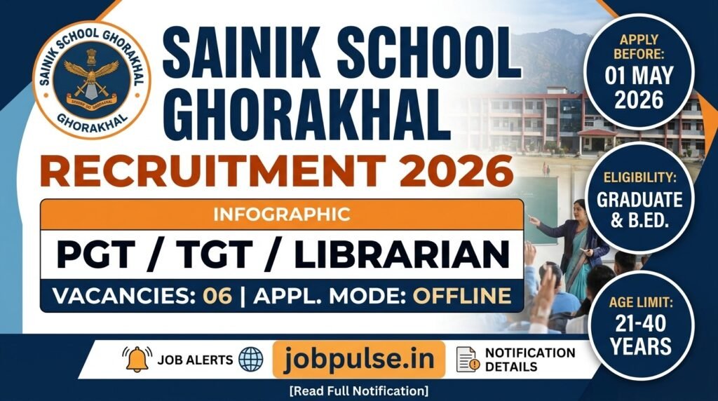 Sainik School Ghorakhal Recruitment 2026: Apply for PGT, TGT, and Librarian Posts