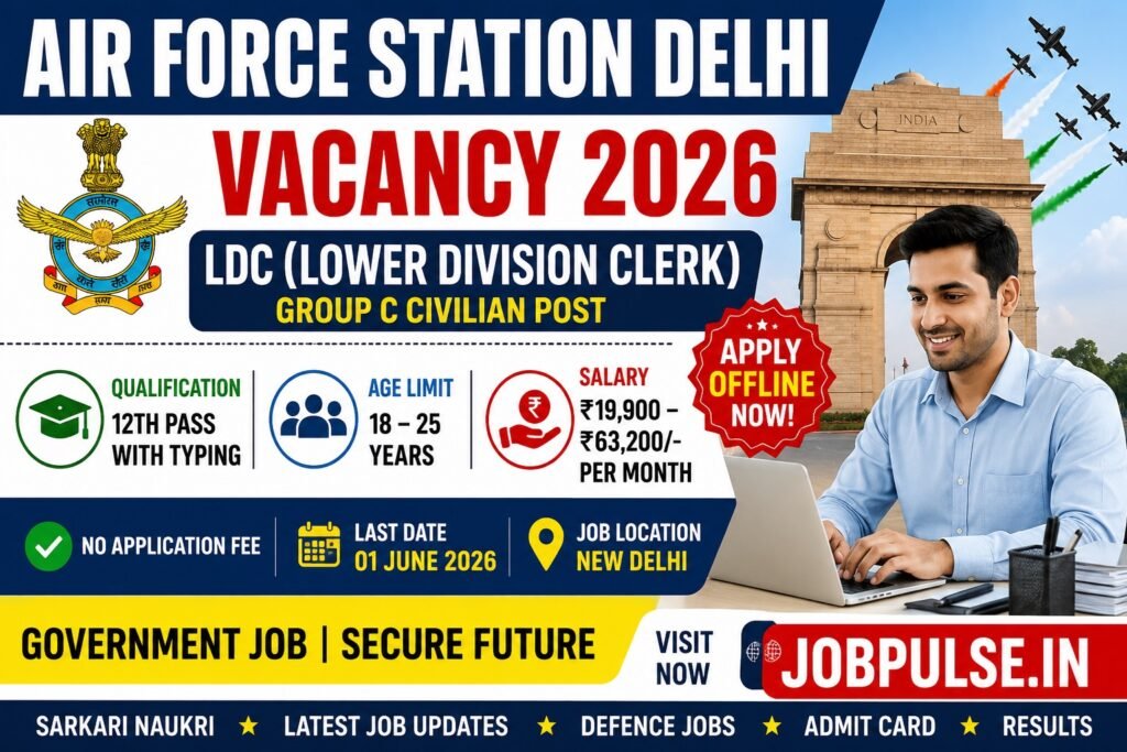 Air Force Station Delhi Vacancy 2026