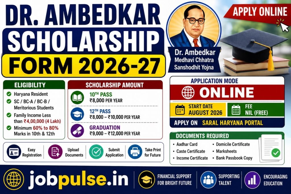 Dr. Ambedkar Scholarship Form 2026-27
