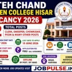 Fateh Chand Women College Hisar Vacancy 2026