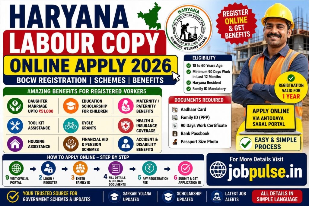 Haryana Labour Copy Online Apply 2026