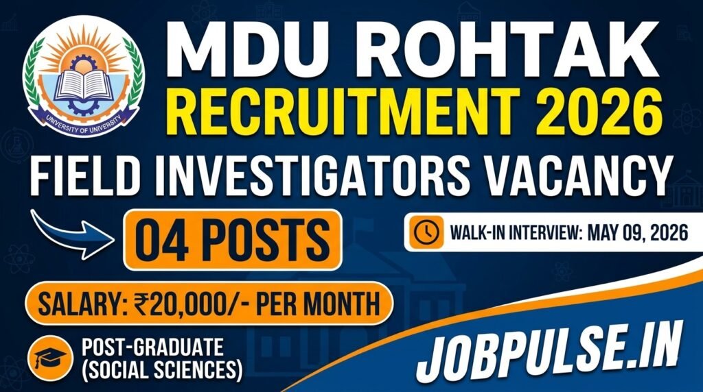 MDU Rohtak Field Investigators Recruitment 2026