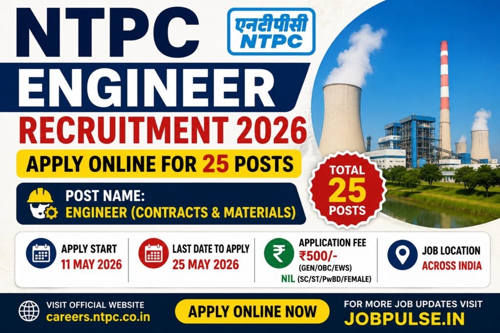 NTPC Engineer Recruitment 2026 