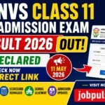 NVS Class 11 Admission Exam Result 2026