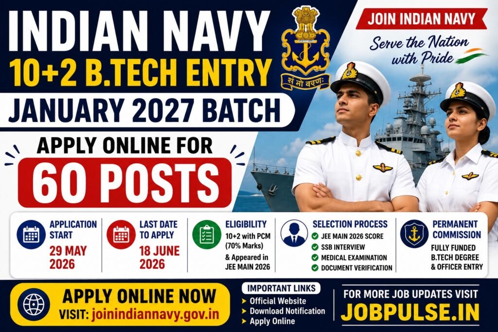 Navy 10+2 B.Tech Entry January 2027 Batch