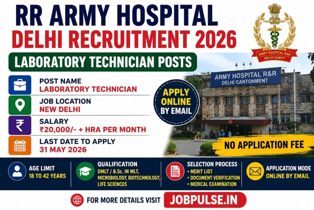RR Army Hospital Delhi Vacancy 2026